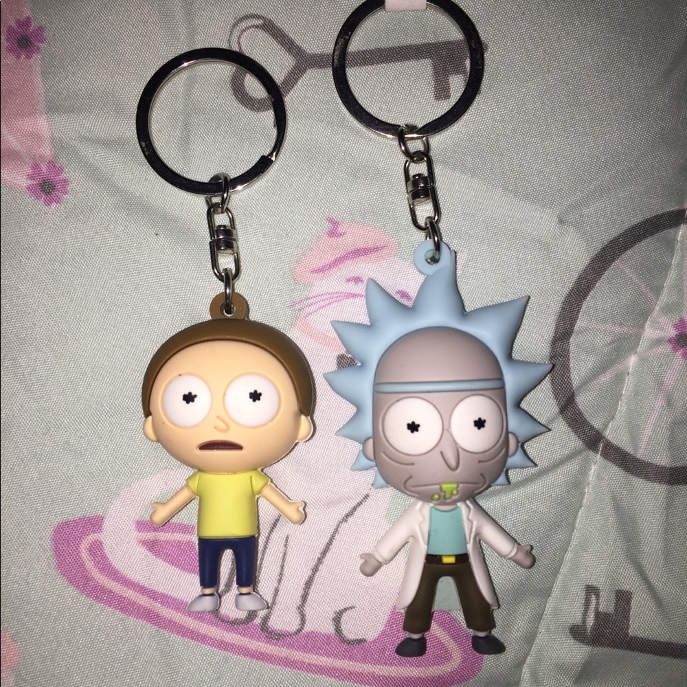 Rick and Morty keychains